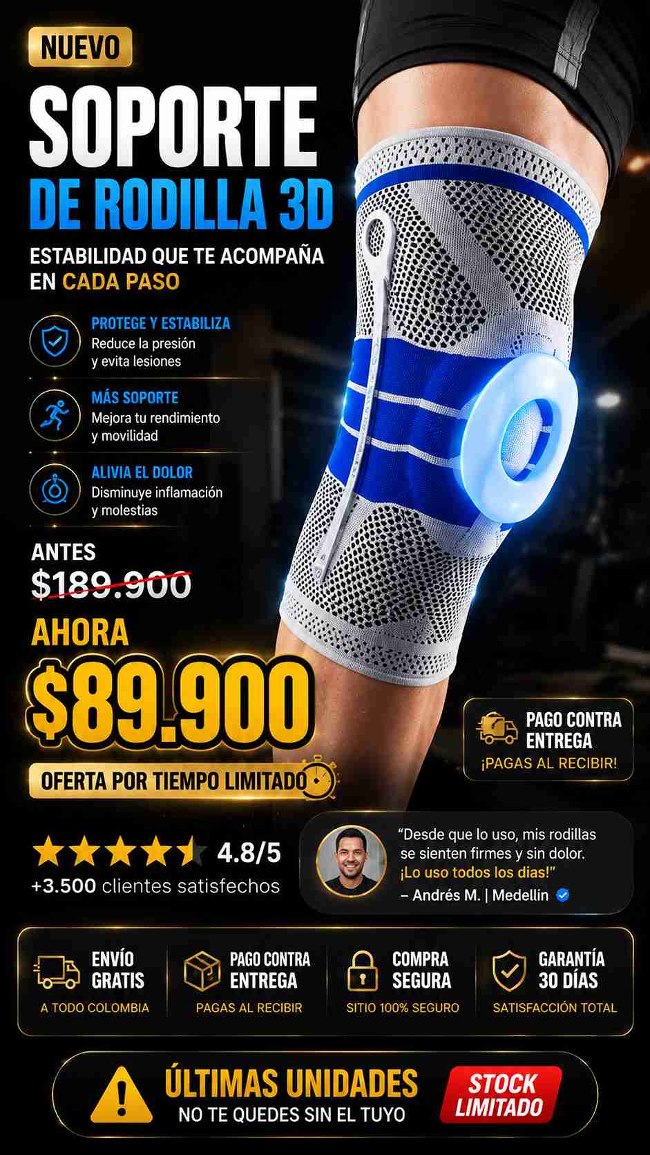 RODILLERA ELASTICA CON GEL