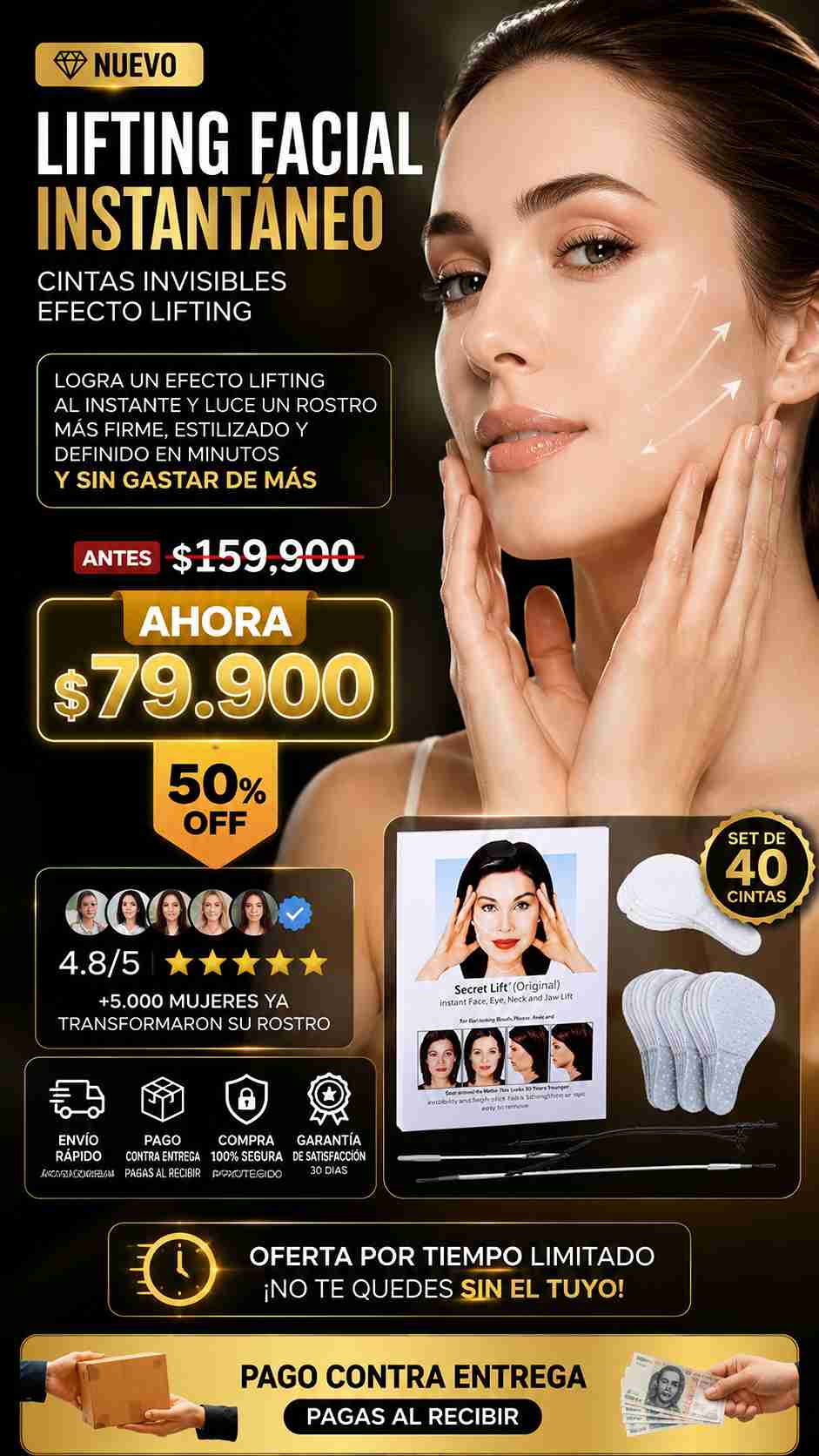 SET 40 UNID CINTA FACIAL INVISIBLE