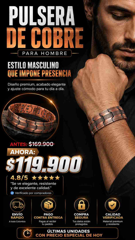 Pulsera de cobre para hombre