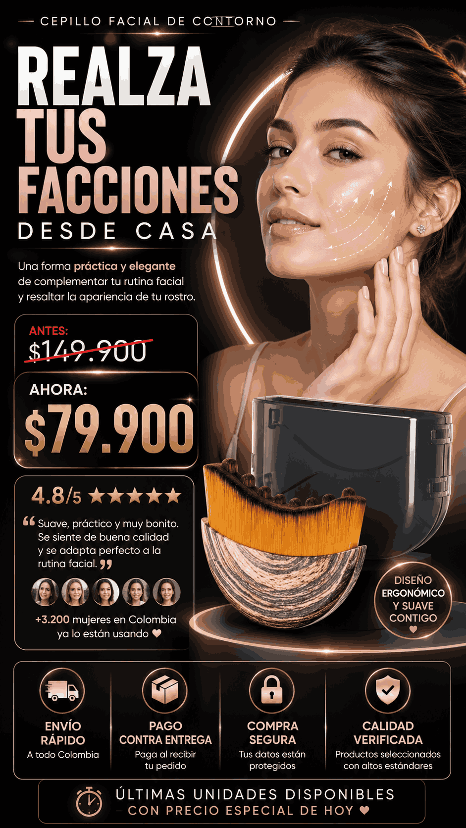 Cepillo de Drenaje linfatico facial