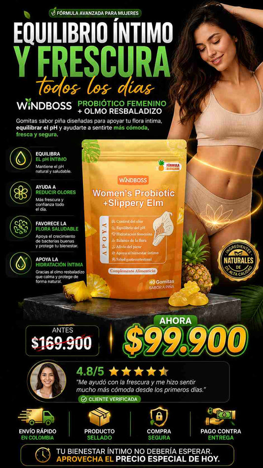 Windboss: Probiotico femenino + Olmo Resbaladizo