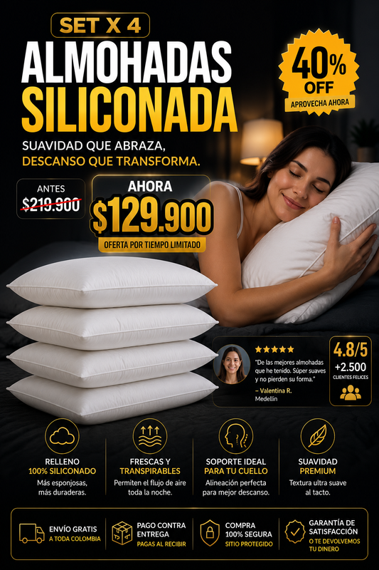 Almohada Siliconada pack x 4