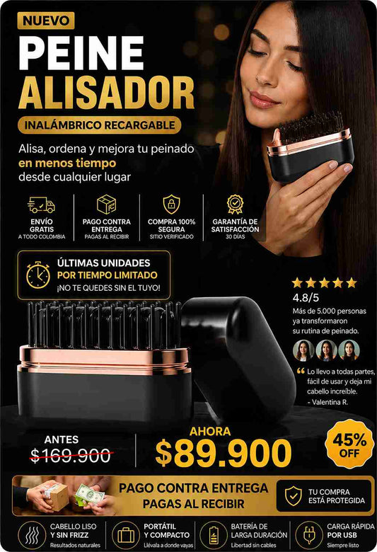 CEPILLO ALISADOR PORTÁTIL RECARGABLE