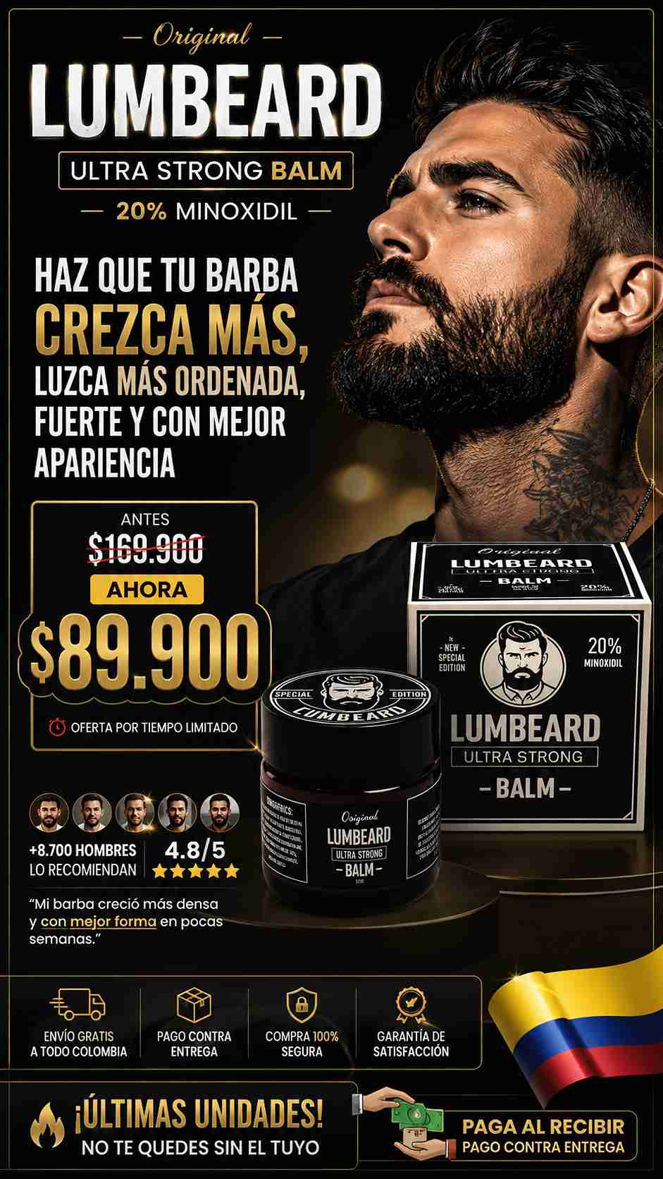 BALSAMO PARA CRECIMENTO DE BARBA LUMBEARD