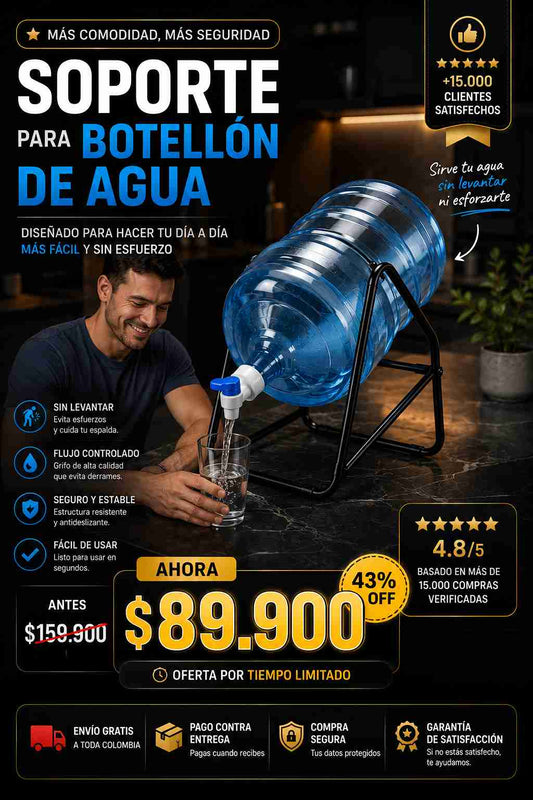 SOPORTE PARA BOTELLON DE AGUA + VALVULA