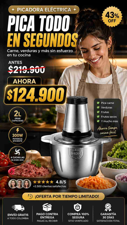 PROCESADOR DE CARNE Y VERDURAS 2 L